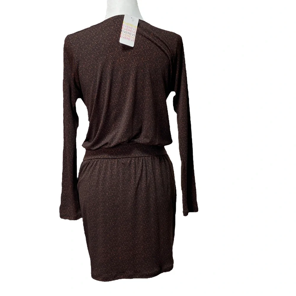 PEYTON JENSEN for EVEREVE | sz S Women's Mottled Animal Carli Drape Neck Dress - Picture 4 of 6